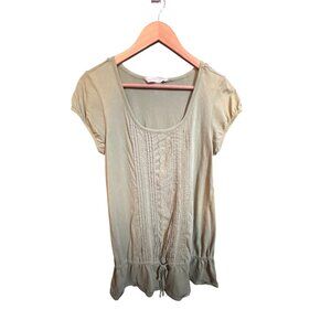 Old Navy Y2K Olive Green Cap Sleeve Top Size S